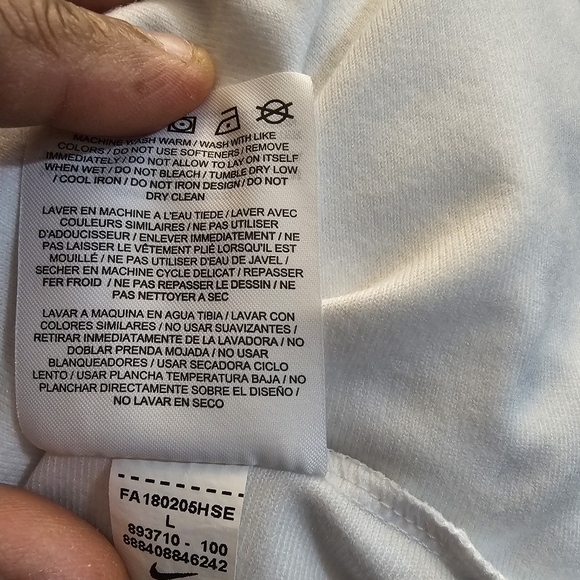 Nike Soccer Drill top size large white with black ships on sleeves - Picture 10 of 11